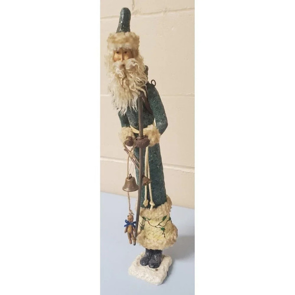 19" Father Christmas ? Tall Resin Statue Fur Trim Beard Wobble Bobble Head - Picture 8 of 9